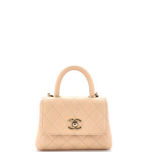 Chanel Extra Mini Coco Top Handle Bag Quilted Caviar